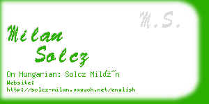 milan solcz business card